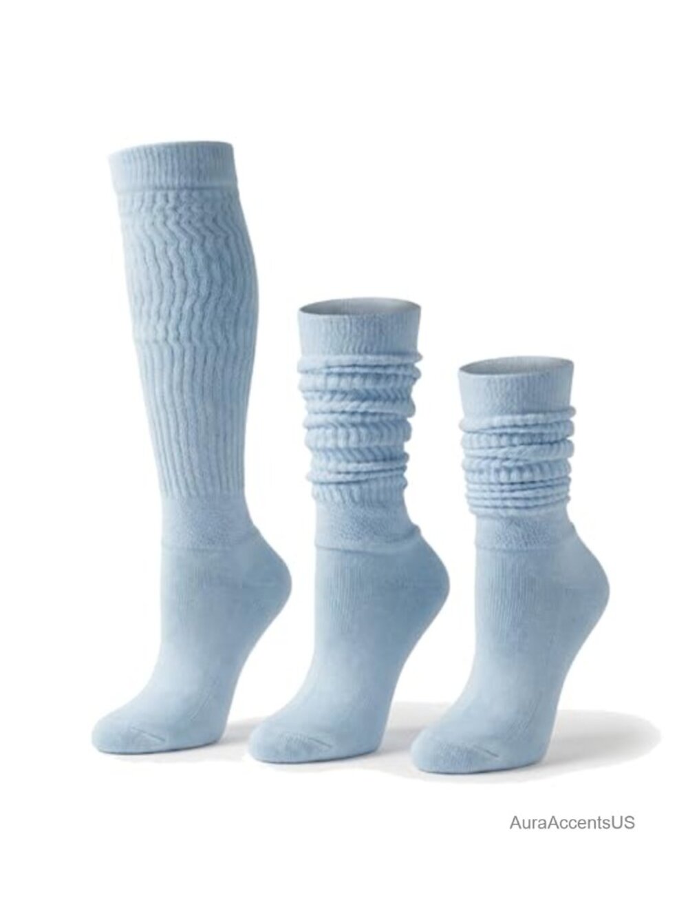 Heavyweight Cotton Slouch Knee-High Socks 3 Pairs Women